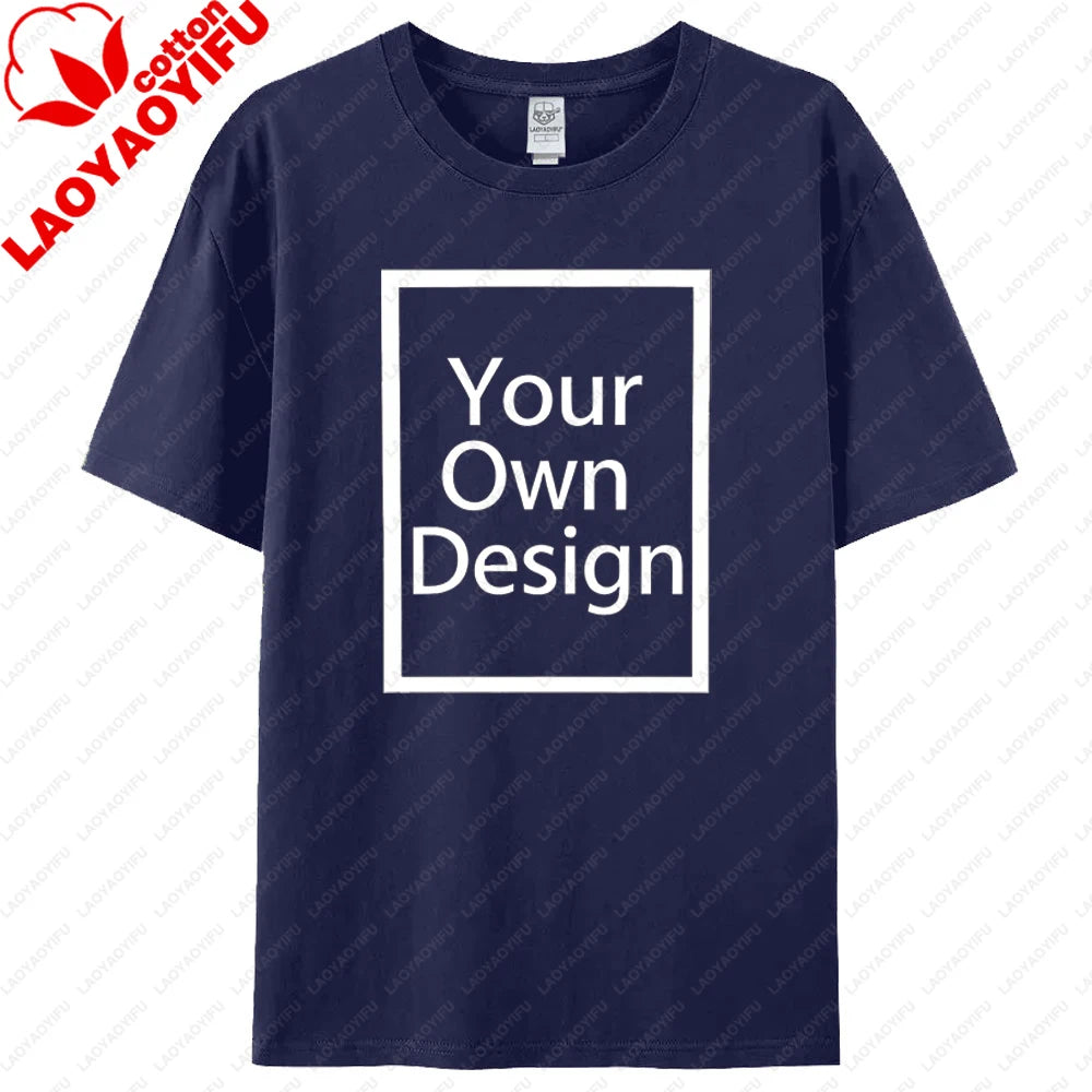 Custom T-shirt Customized Print T Shirt Men Women Personalized Tops Tees DIY Your Like Photo design Cotton shirt Men Clothing