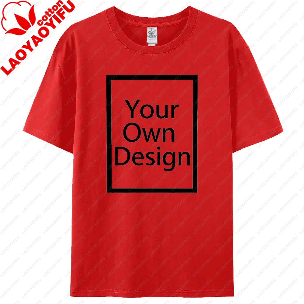 Custom T-shirt Customized Print T Shirt Men Women Personalized Tops Tees DIY Your Like Photo design Cotton shirt Men Clothing