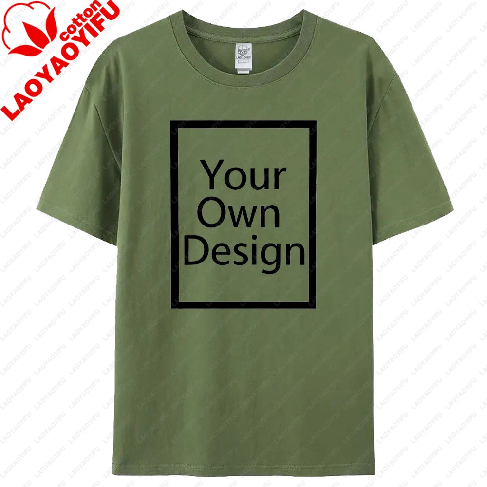 Custom T-shirt Customized Print T Shirt Men Women Personalized Tops Tees DIY Your Like Photo design Cotton shirt Men Clothing