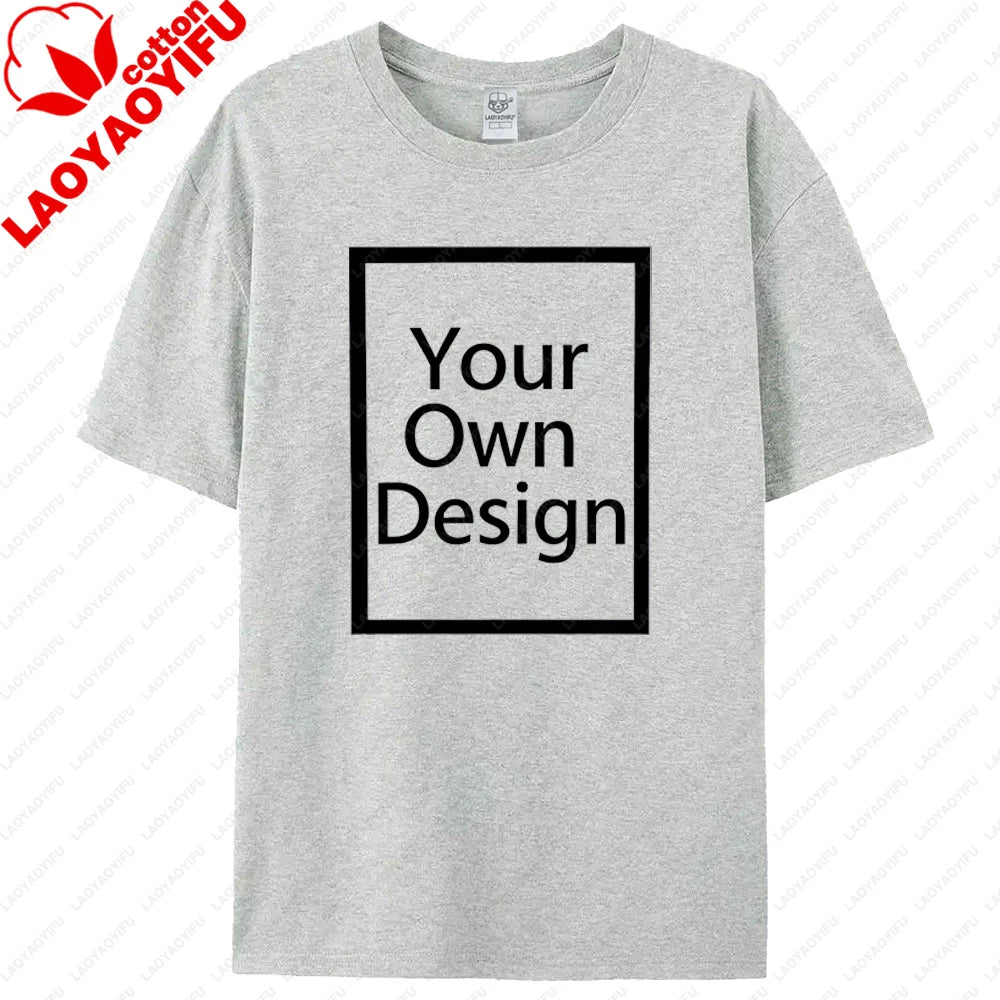 Custom T-shirt Customized Print T Shirt Men Women Personalized Tops Tees DIY Your Like Photo design Cotton shirt Men Clothing