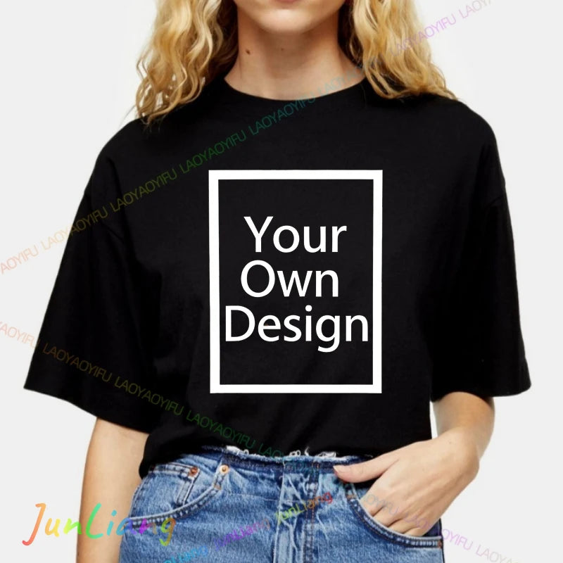 Custom T-shirt Customized Print T Shirt Men Women Personalized Tops Tees DIY Your Like Photo design Cotton shirt Men Clothing