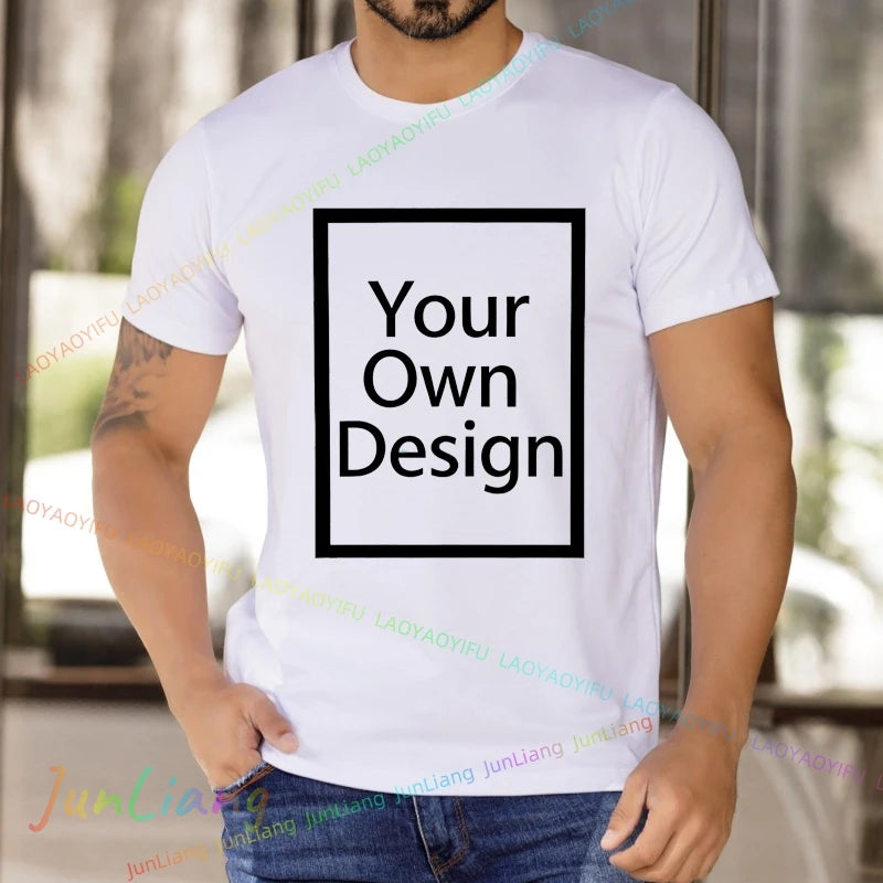 Custom T-shirt Customized Print T Shirt Men Women Personalized Tops Tees DIY Your Like Photo design Cotton shirt Men Clothing