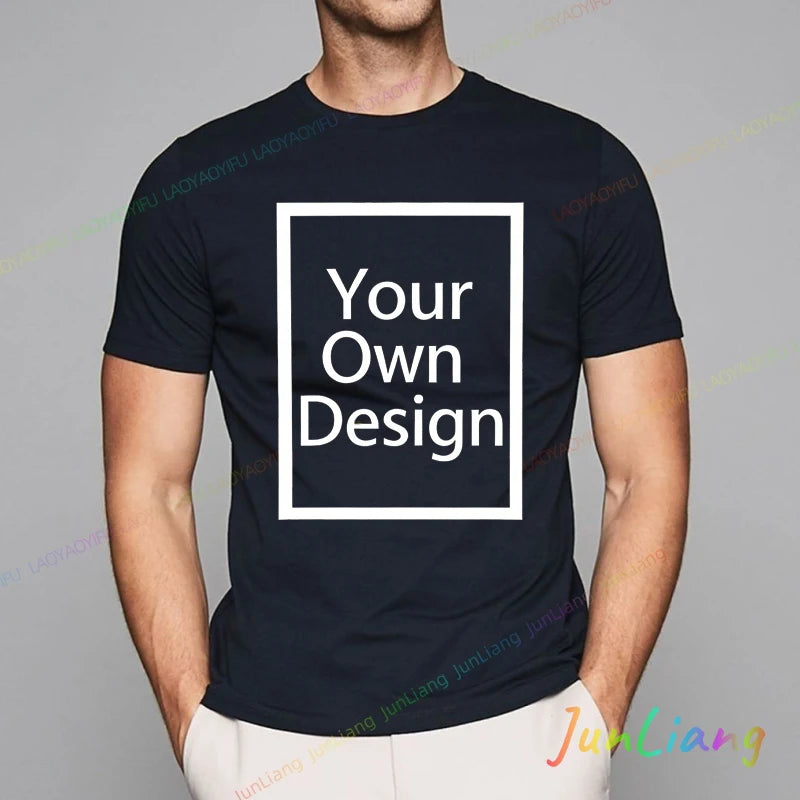 Custom T-shirt Customized Print T Shirt Men Women Personalized Tops Tees DIY Your Like Photo design Cotton shirt Men Clothing