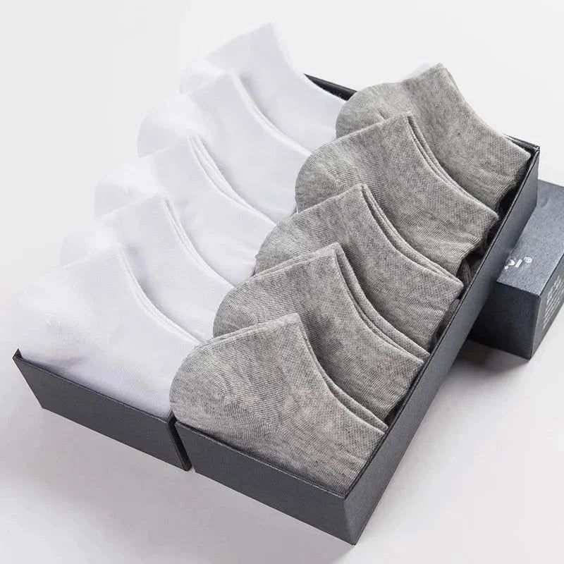 5pairs Cotton Socks  Men Casual Breathable Sports Sock Autumn Spring Running Basketball Short Ankle Low Cut Sox Boat Socks