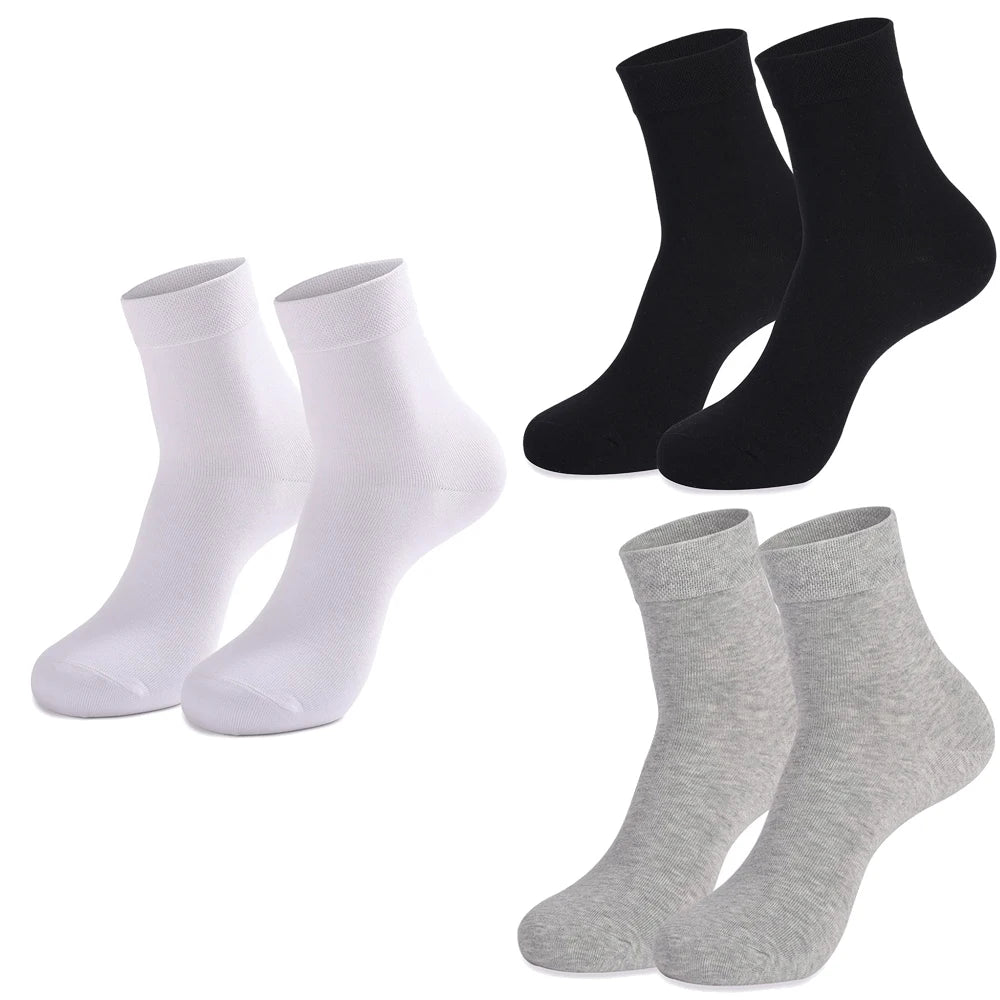 3/6/12 Pairs Black Men Socks Cotton For Men Pair Set Long Underwear Business for Feather Shoes