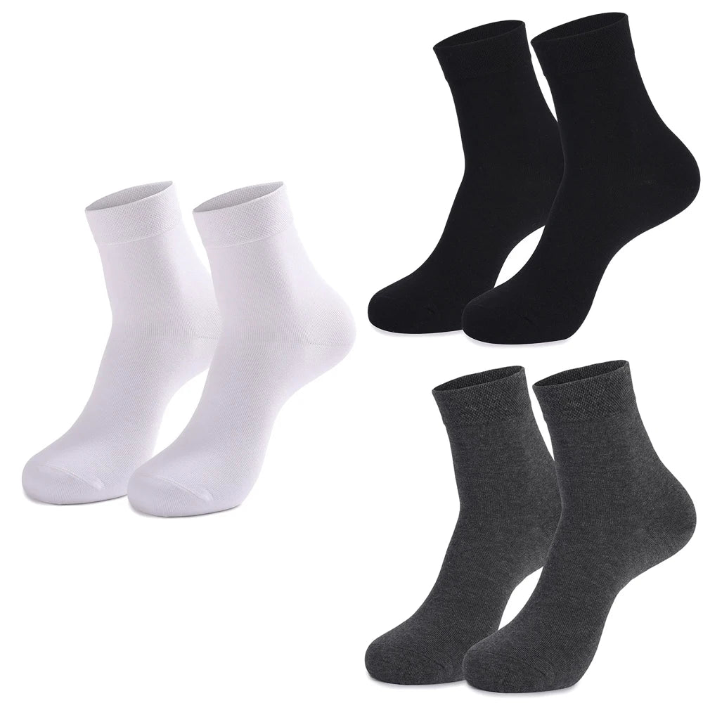3/6/12 Pairs Black Men Socks Cotton For Men Pair Set Long Underwear Business for Feather Shoes