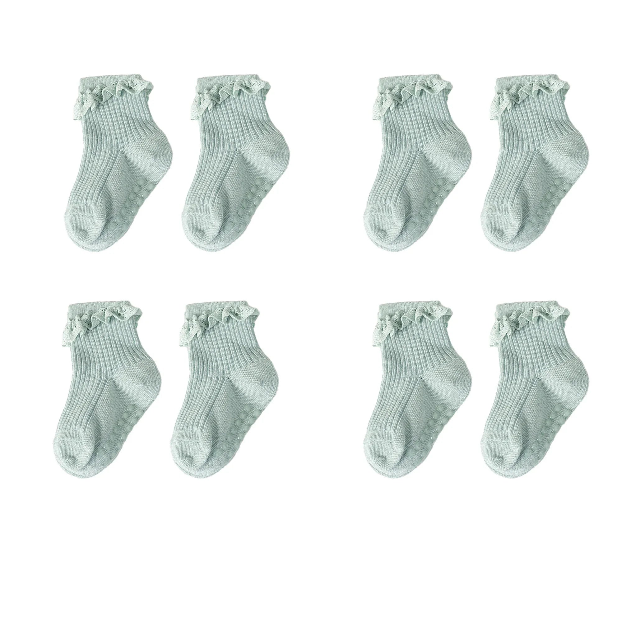 1/3/4/5pairs Cotton Pure Color Toddler Girl Lace Socks Infant Baby Girls Non-slip Socks Young Children Girl Cute Half Knee-socks