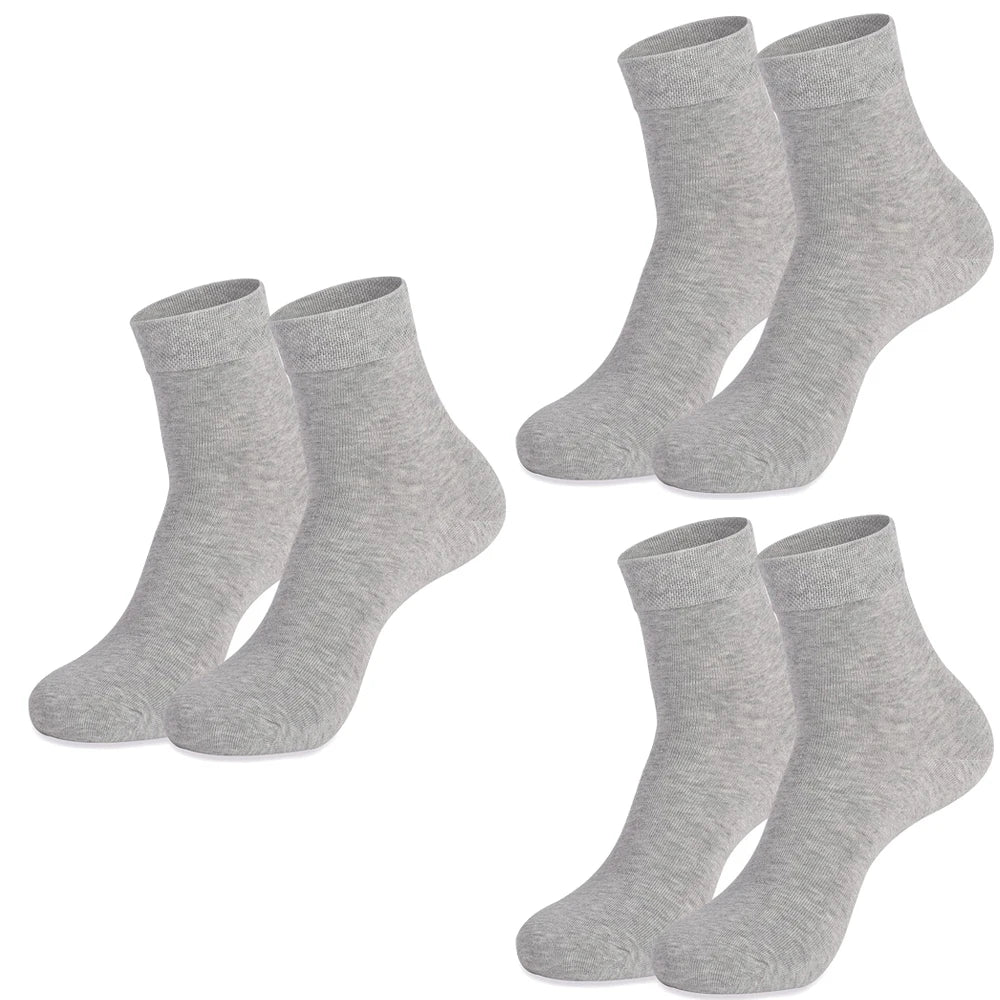 3/6/12 Pairs Black Men Socks Cotton For Men Pair Set Long Underwear Business for Feather Shoes