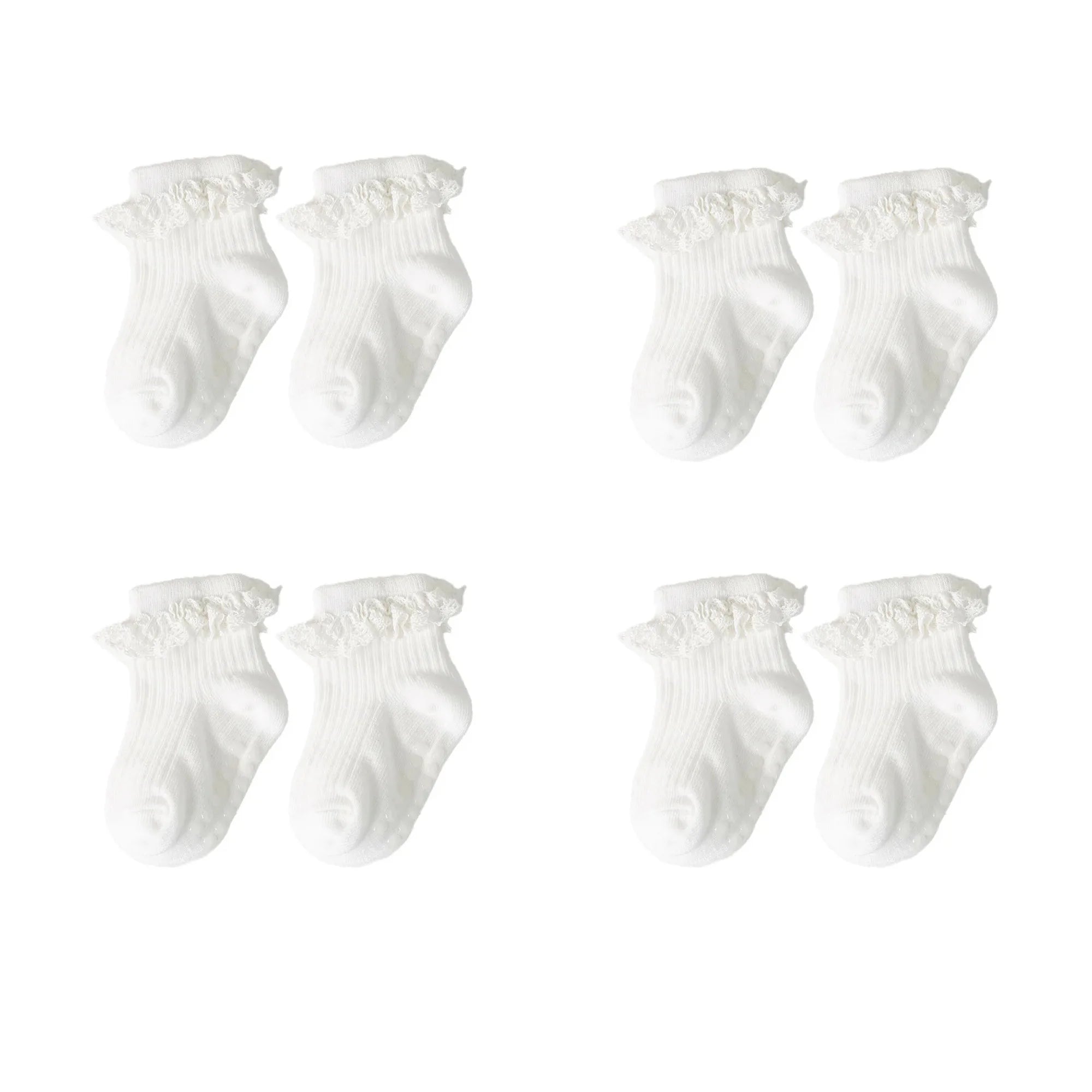 1/3/4/5pairs Cotton Pure Color Toddler Girl Lace Socks Infant Baby Girls Non-slip Socks Young Children Girl Cute Half Knee-socks