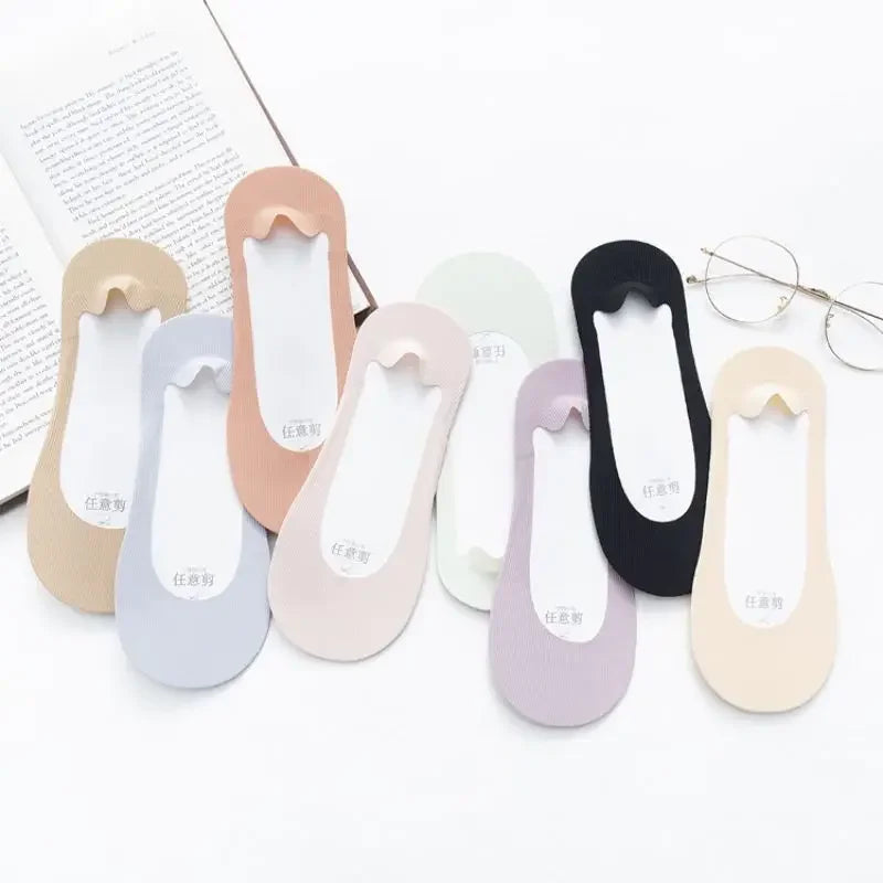 Women's Socks Summer Cotton Thin Ship's Socks Shallow Mouth Solid Color Stockings Match High-Heeled Shoes Hot Day Must Wear