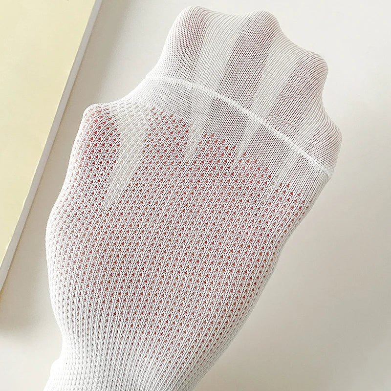 Cotton Socks For Women New Solid Color Summer Fashion Simple Mesh Socks Absorb Sweat Breathable Casual Short Socks Elastic Comfy