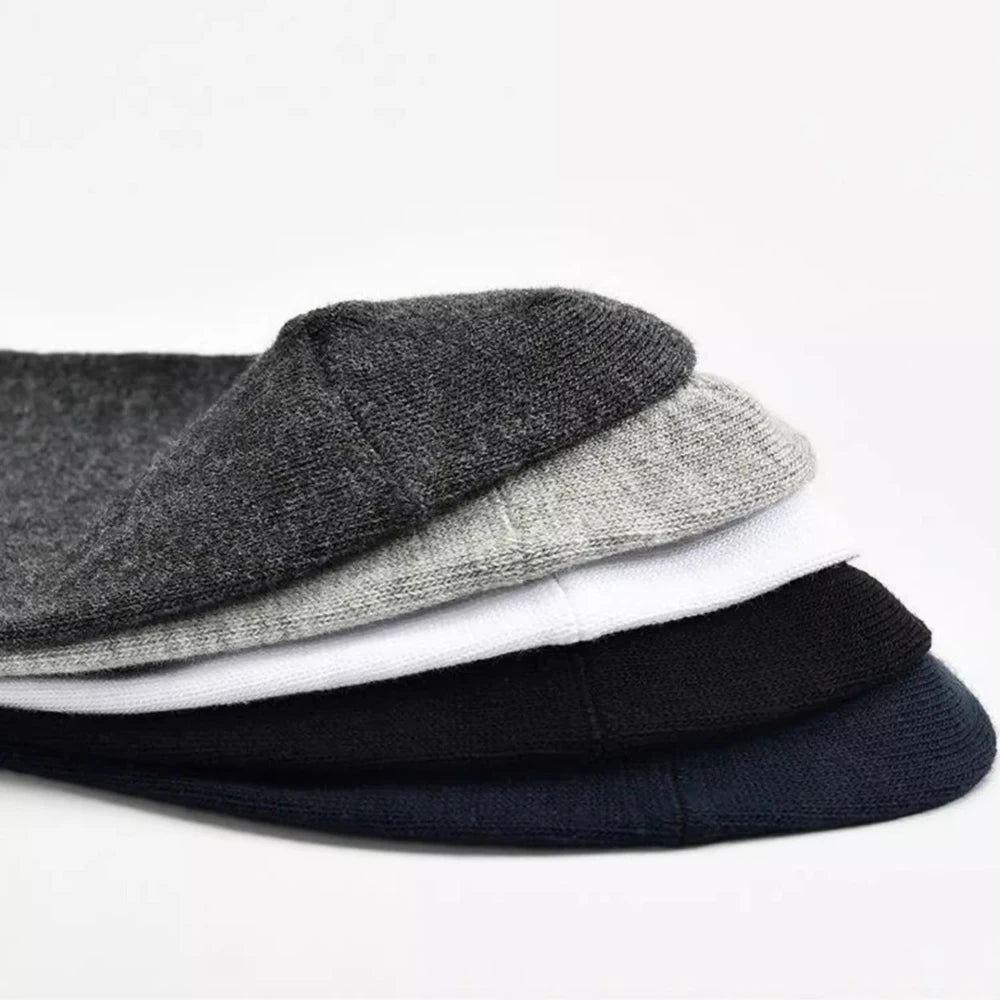 3/6/12 Pairs Black Men Socks Cotton For Men Pair Set Long Underwear Business for Feather Shoes