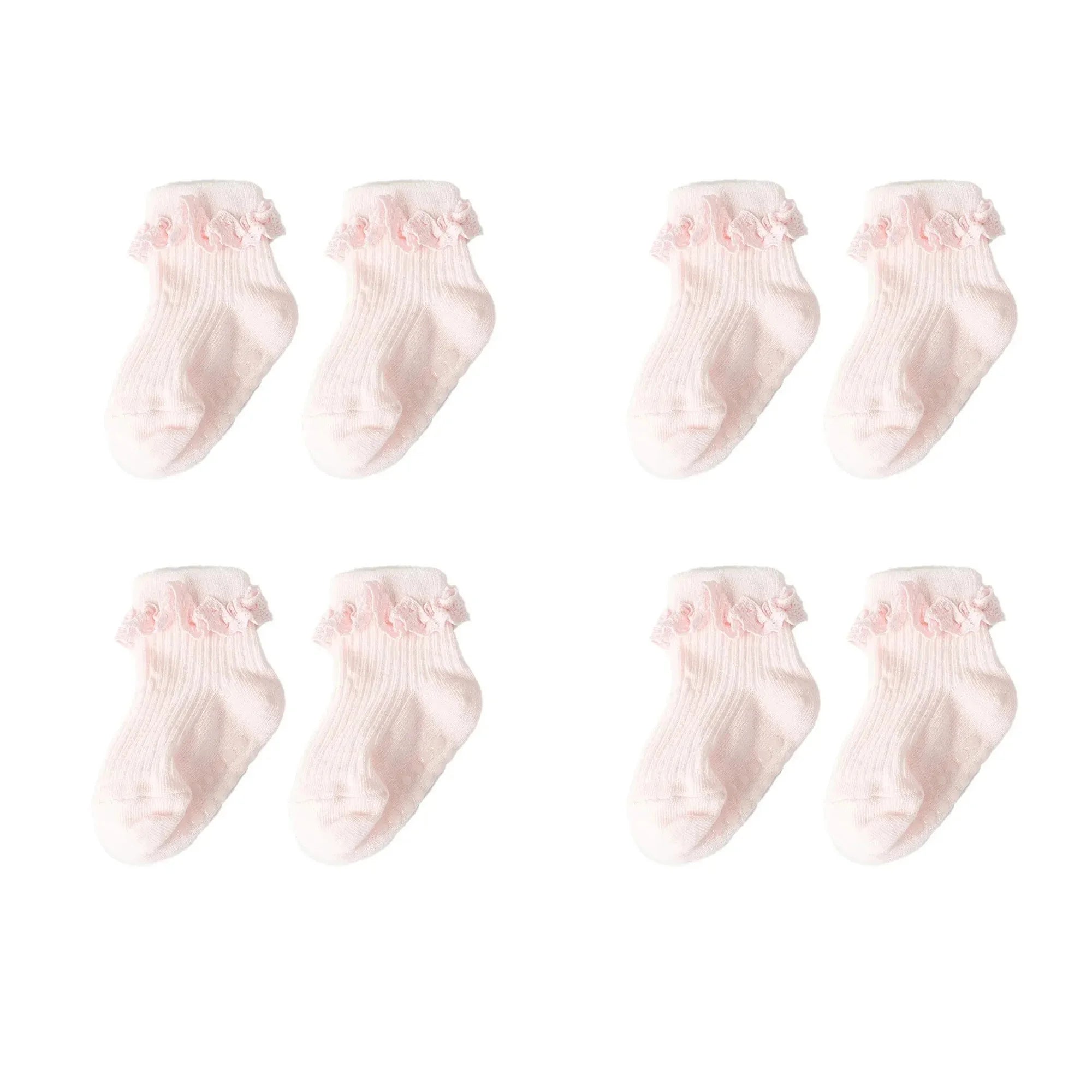 1/3/4/5pairs Cotton Pure Color Toddler Girl Lace Socks Infant Baby Girls Non-slip Socks Young Children Girl Cute Half Knee-socks