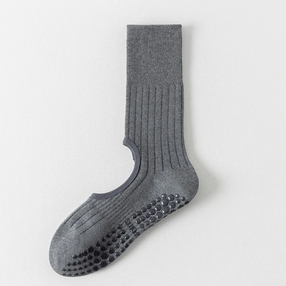 New Cotton Pilates Socks Breathable Sweat-absorbent Strappy Grip Sock Casual Non-Slip Grip Yoga Socks