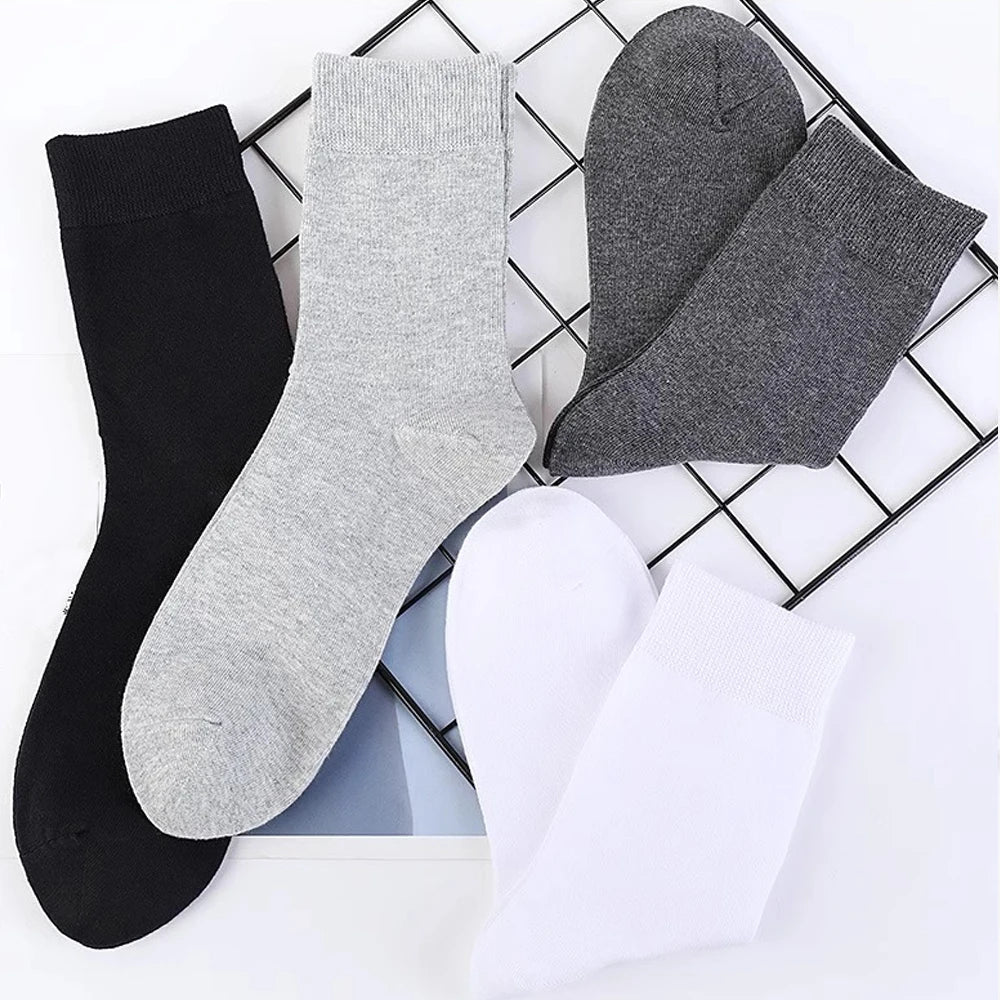 3/6/12 Pairs Black Men Socks Cotton For Men Pair Set Long Underwear Business for Feather Shoes