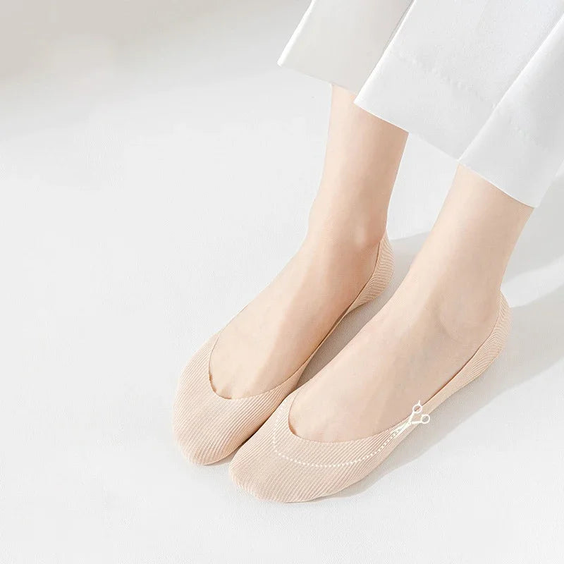 Women's Socks Summer Cotton Thin Ship's Socks Shallow Mouth Solid Color Stockings Match High-Heeled Shoes Hot Day Must Wear