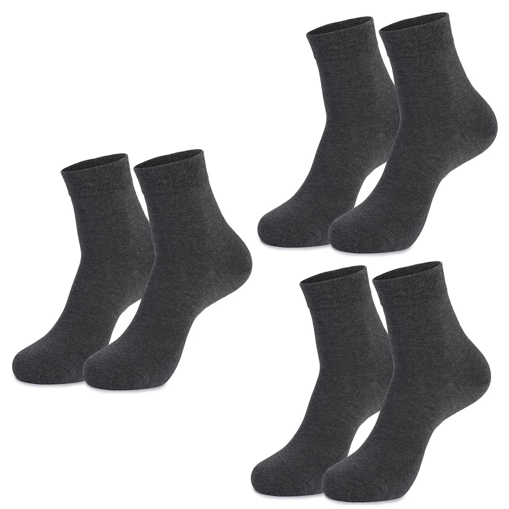 3/6/12 Pairs Black Men Socks Cotton For Men Pair Set Long Underwear Business for Feather Shoes