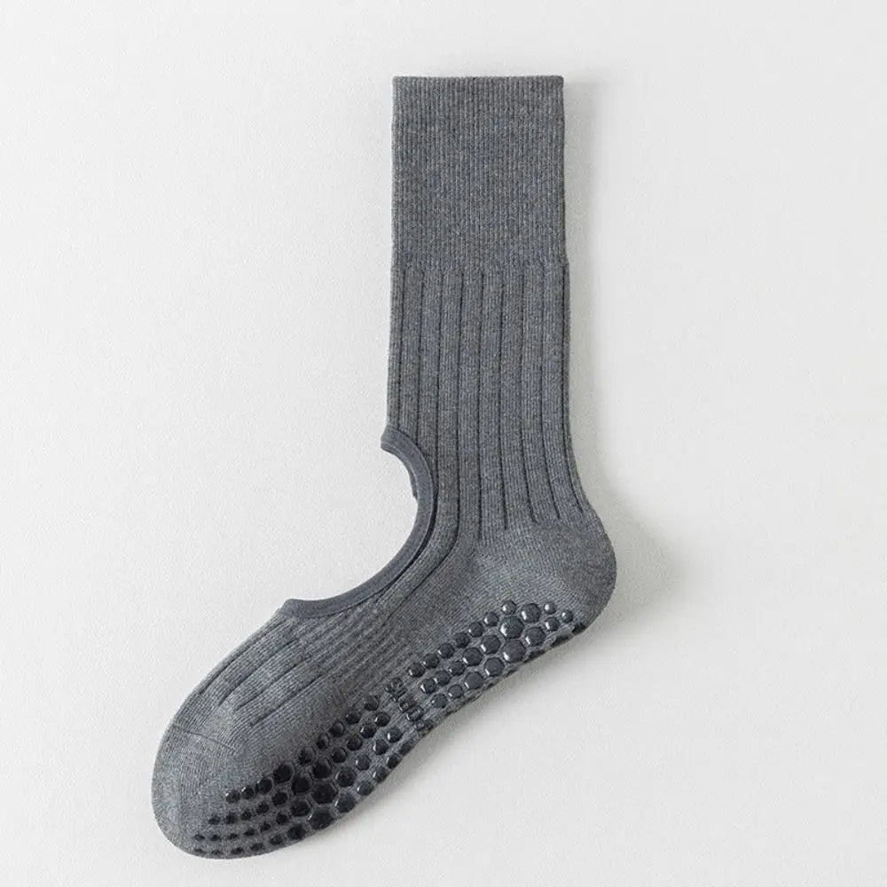 New Cotton Pilates Socks Breathable Sweat-absorbent Strappy Grip Sock Casual Non-Slip Grip Yoga Socks