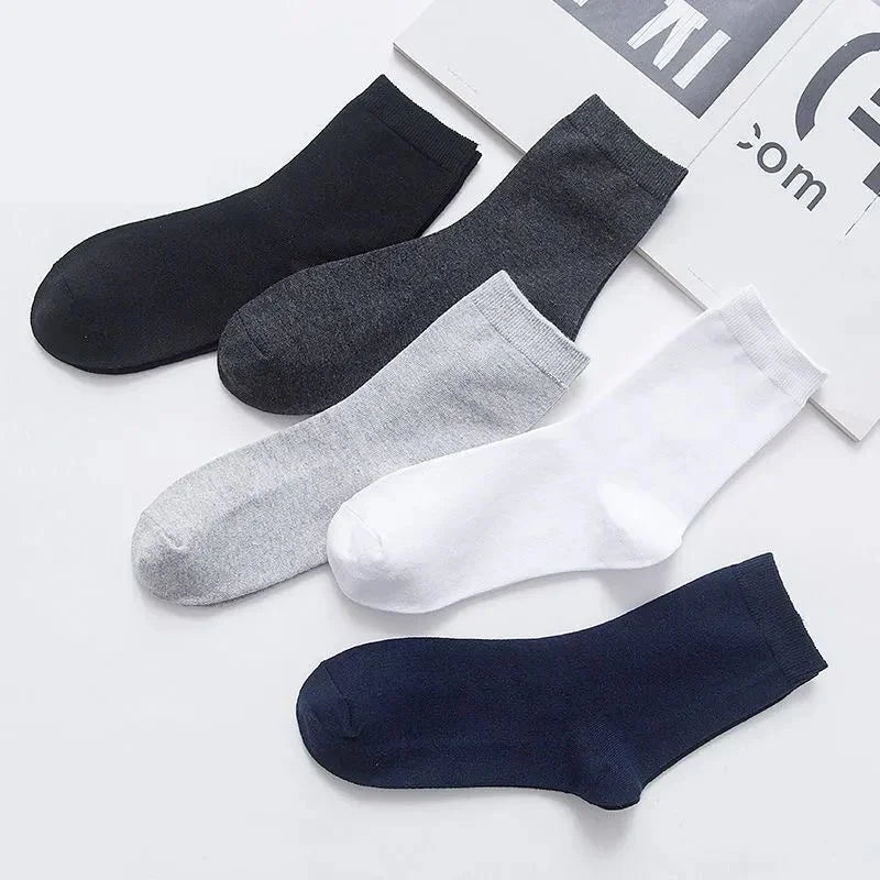 3/6/12 Pairs Black Men Socks Cotton For Men Pair Set Long Underwear Business for Feather Shoes