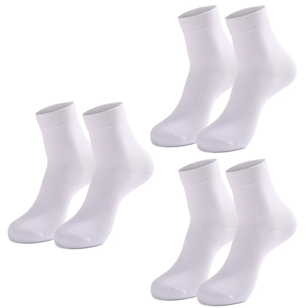 3/6/12 Pairs Black Men Socks Cotton For Men Pair Set Long Underwear Business for Feather Shoes