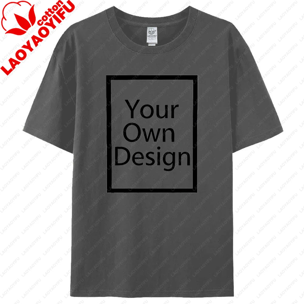 Custom T-shirt Customized Print T Shirt Men Women Personalized Tops Tees DIY Your Like Photo design Cotton shirt Men Clothing