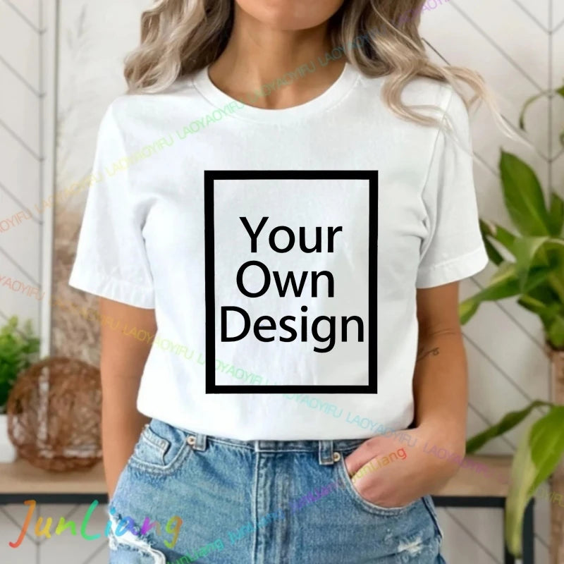 Custom T-shirt Customized Print T Shirt Men Women Personalized Tops Tees DIY Your Like Photo design Cotton shirt Men Clothing