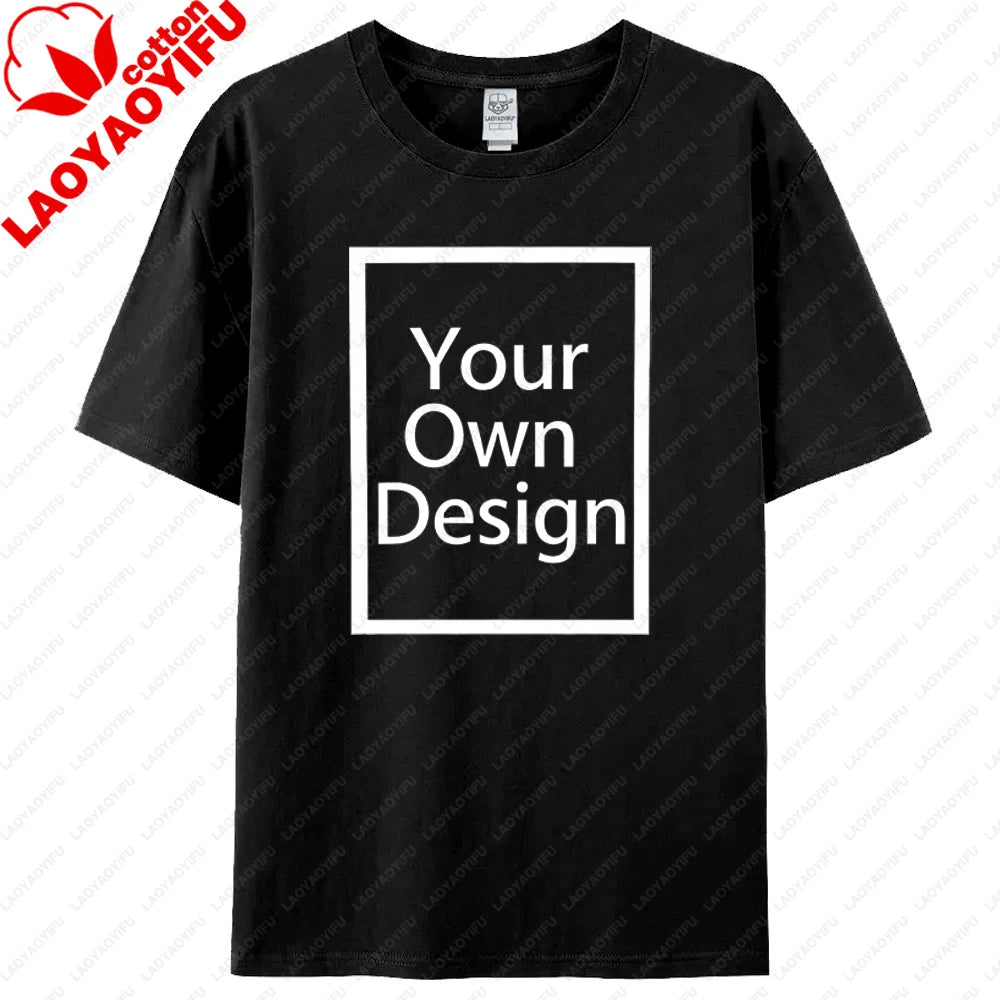 Custom T-shirt Customized Print T Shirt Men Women Personalized Tops Tees DIY Your Like Photo design Cotton shirt Men Clothing
