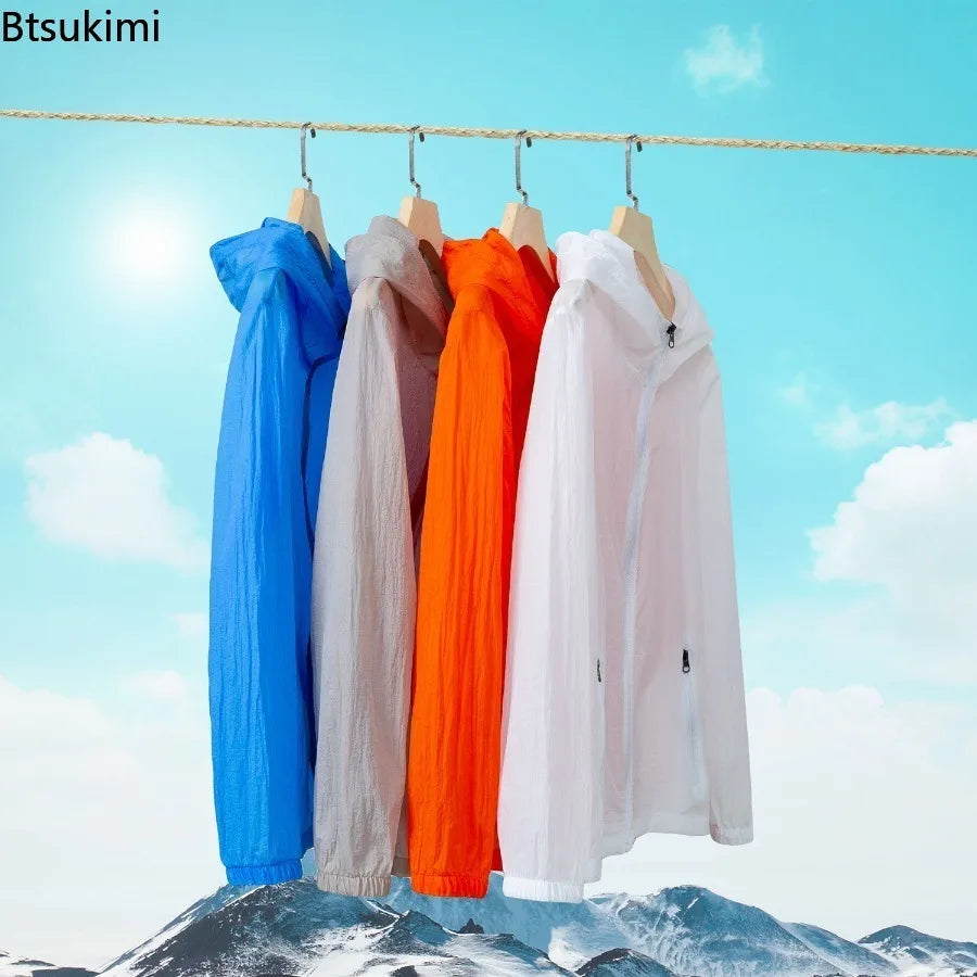 Sun Protection Jacket for Men and Women Summer Sports Breathable UV Protection Hooded Skin Clothing Outdoor Sunscreen Clothing